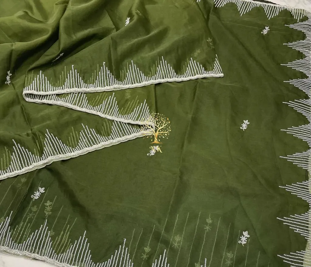 Organza flowy saree