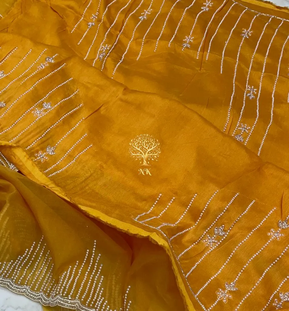 Organza flowy saree
