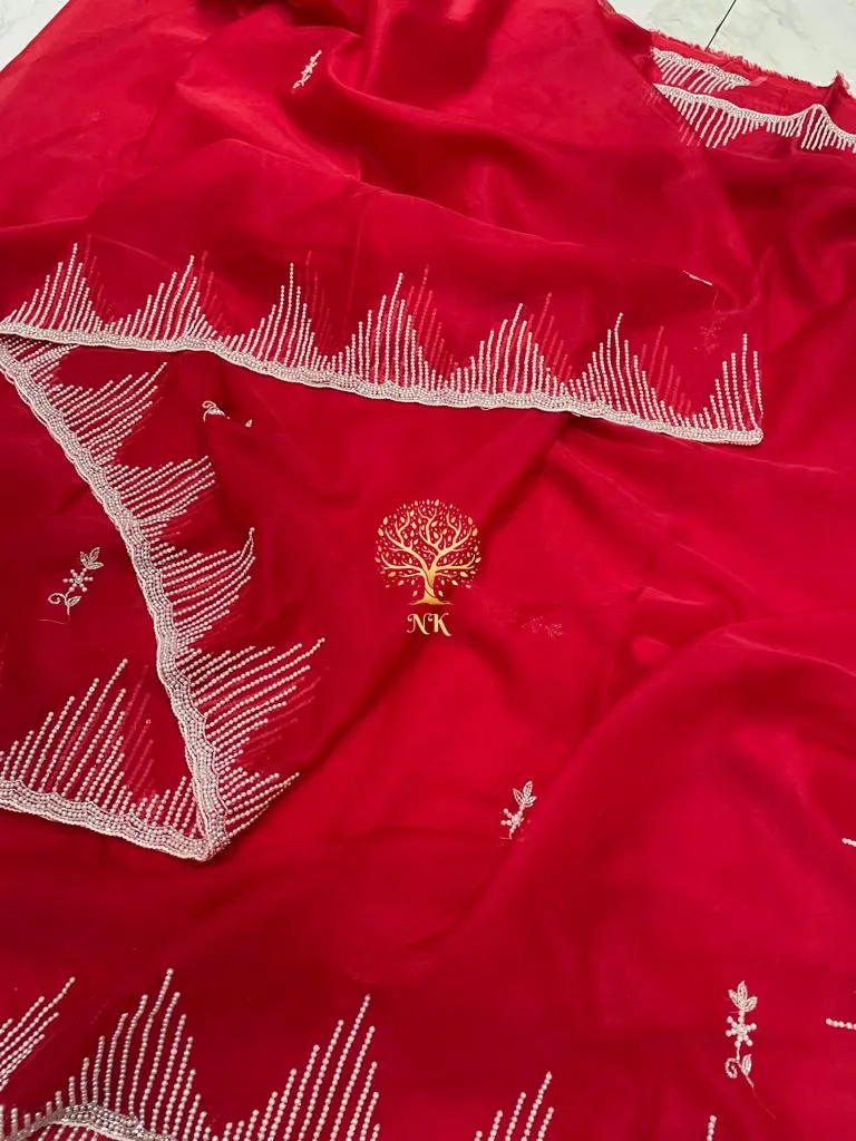 Organza flowy saree