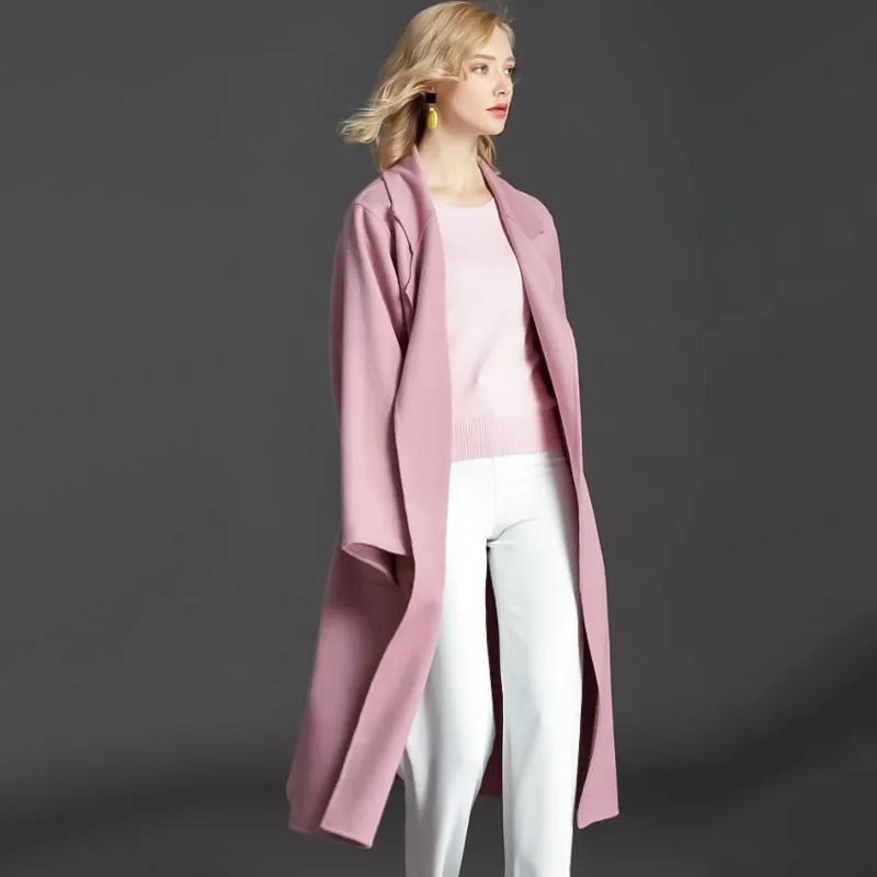 Pink Cashmere Trench Coat