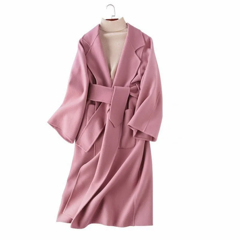 Pink Cashmere Trench Coat