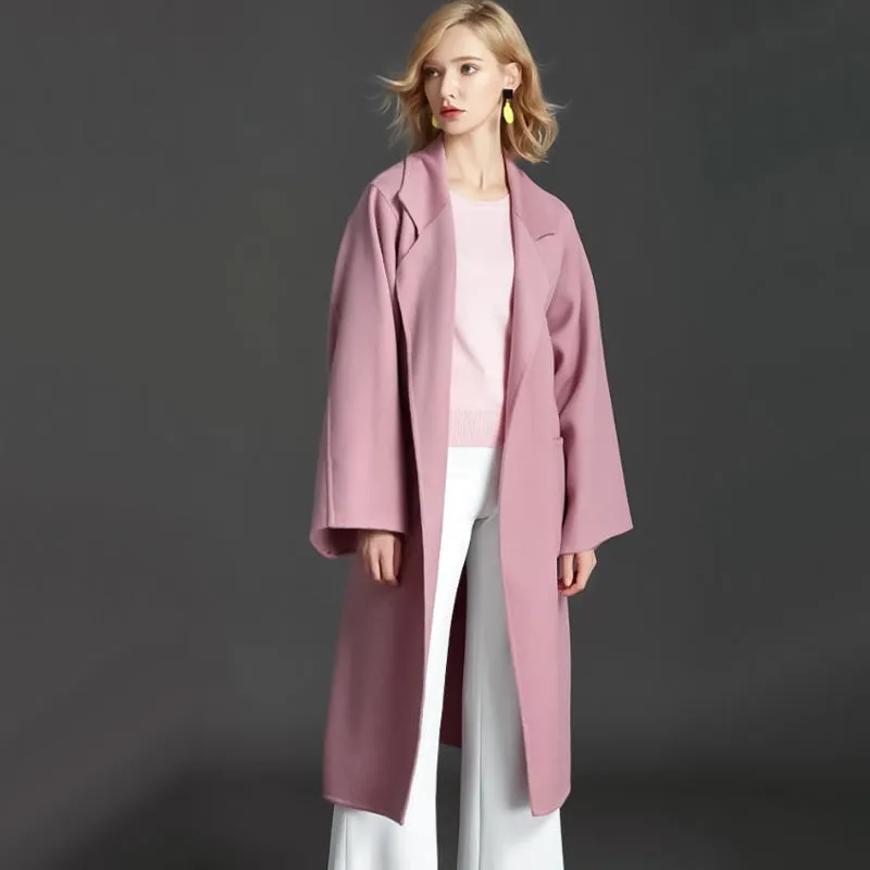 Pink Cashmere Trench Coat