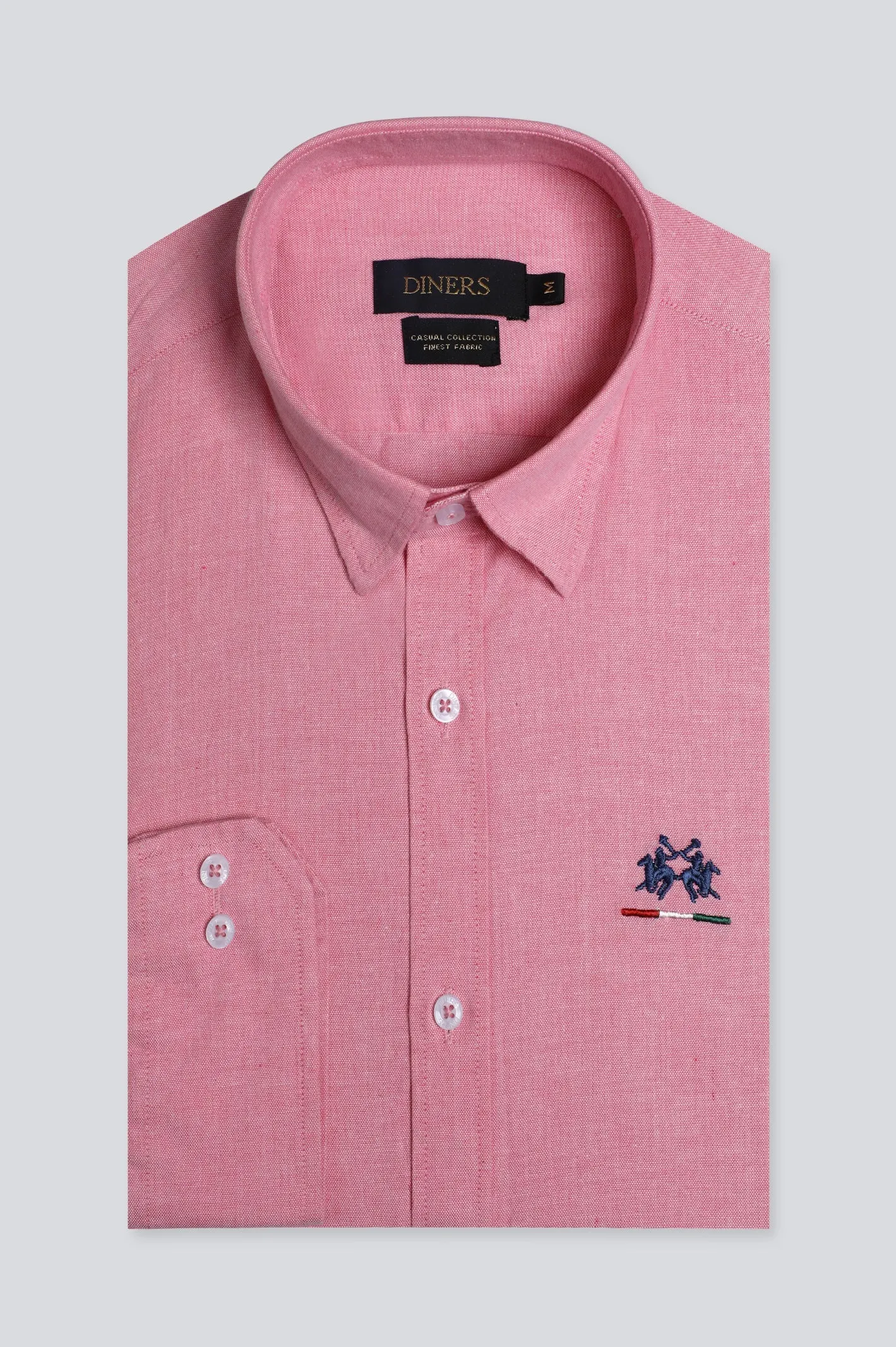 Pink Self Casual Shirt