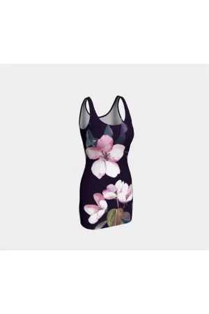 Plum Floral Bodycon Dress