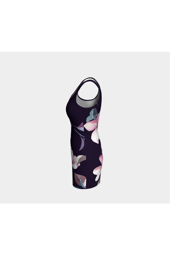 Plum Floral Bodycon Dress