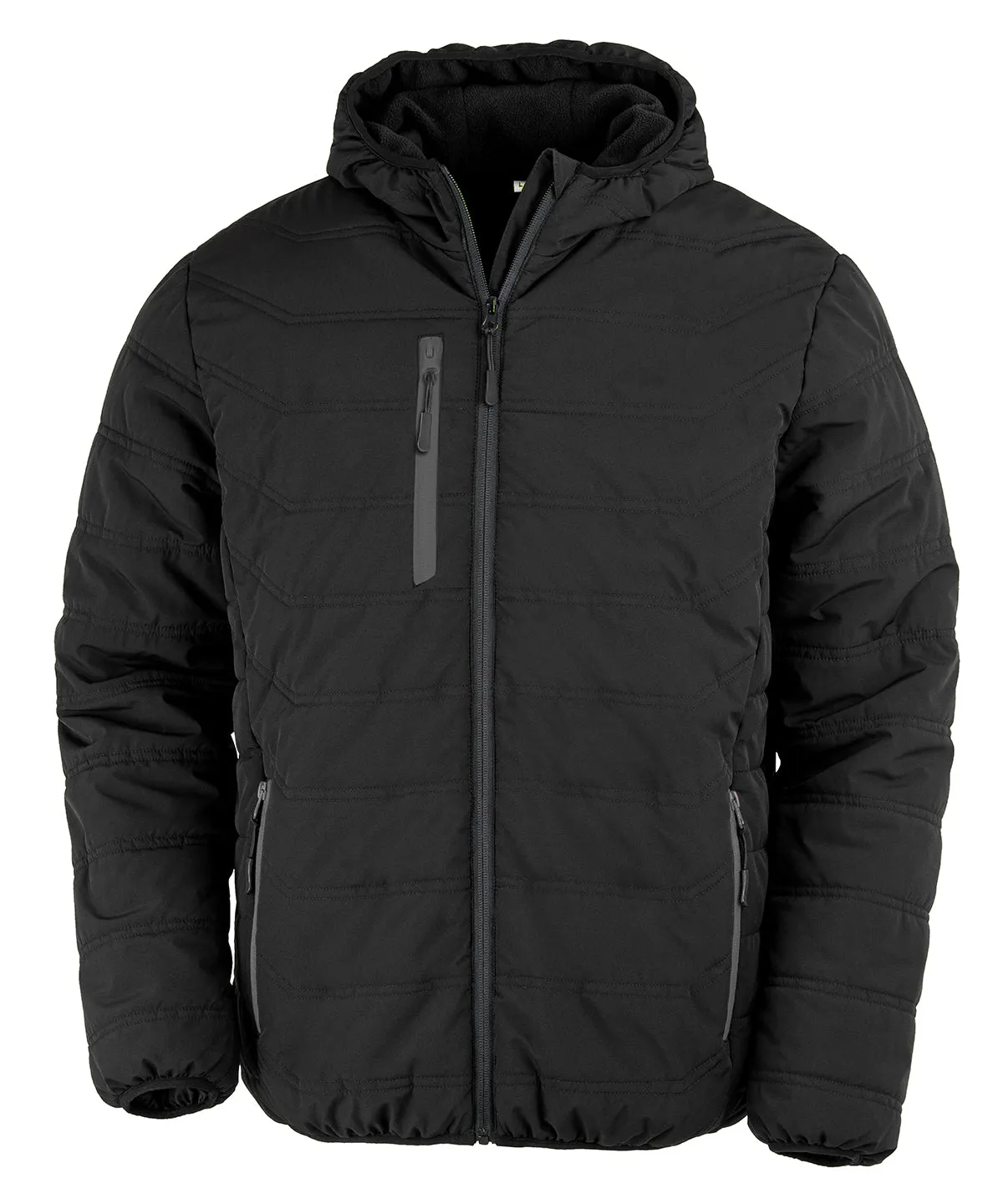 Recycled compass padded winter jacket | Black/Black