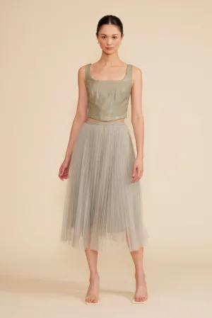 Sharlene Pleated Tulle Skirt - Sage