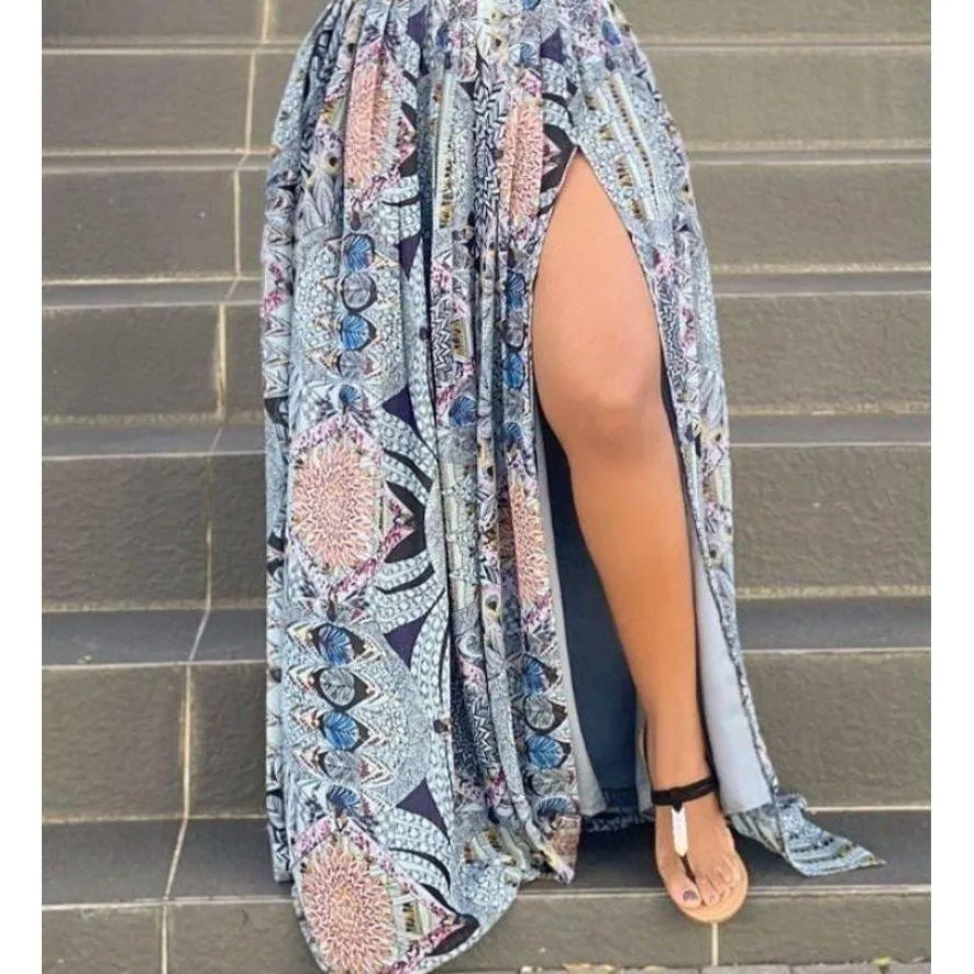Side Slit Floral Maxi Dress