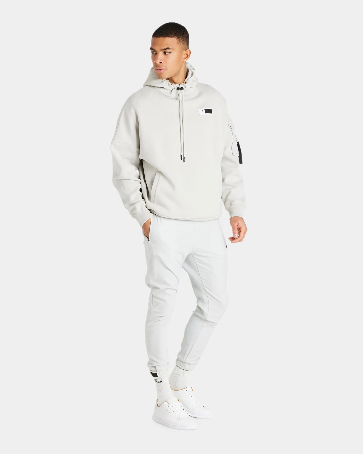Sik Silk Toggle Cord Oversized Hoodie Grey