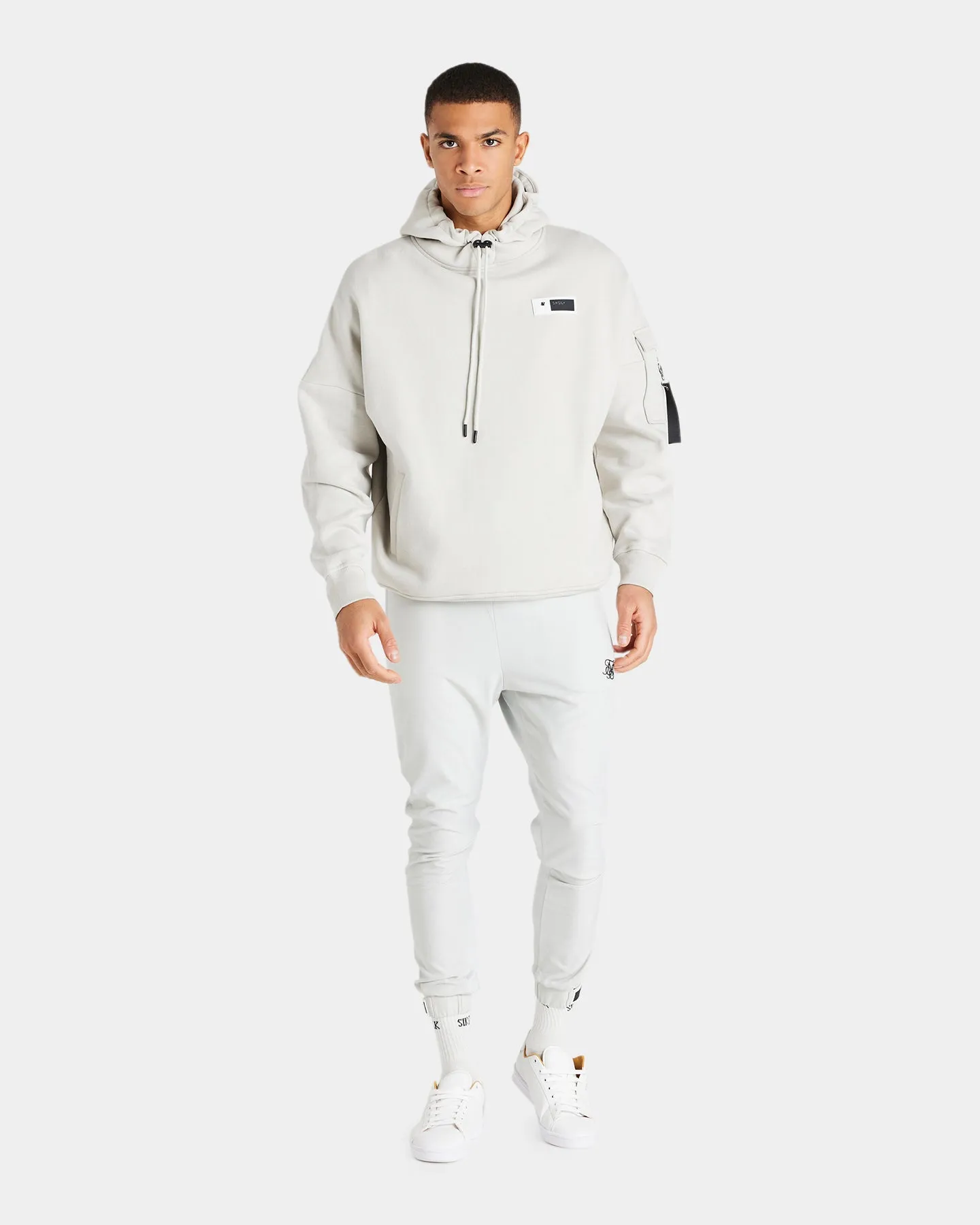 Sik Silk Toggle Cord Oversized Hoodie Grey
