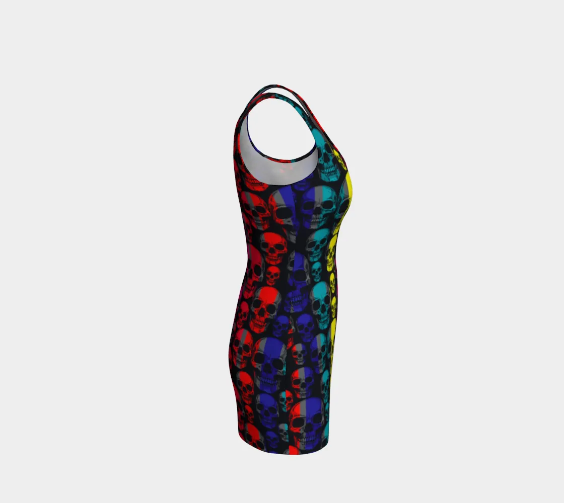 Skull Print Bodycon Dress
