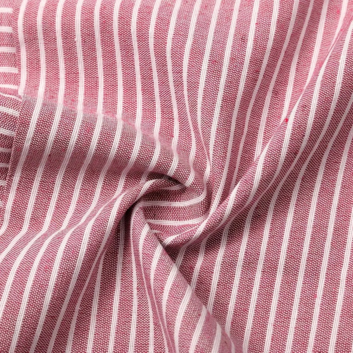 Striped Linen Pants for Women 2025 Summer High Waist Elastic Pants Comfy Side Button Trousers with Pockets