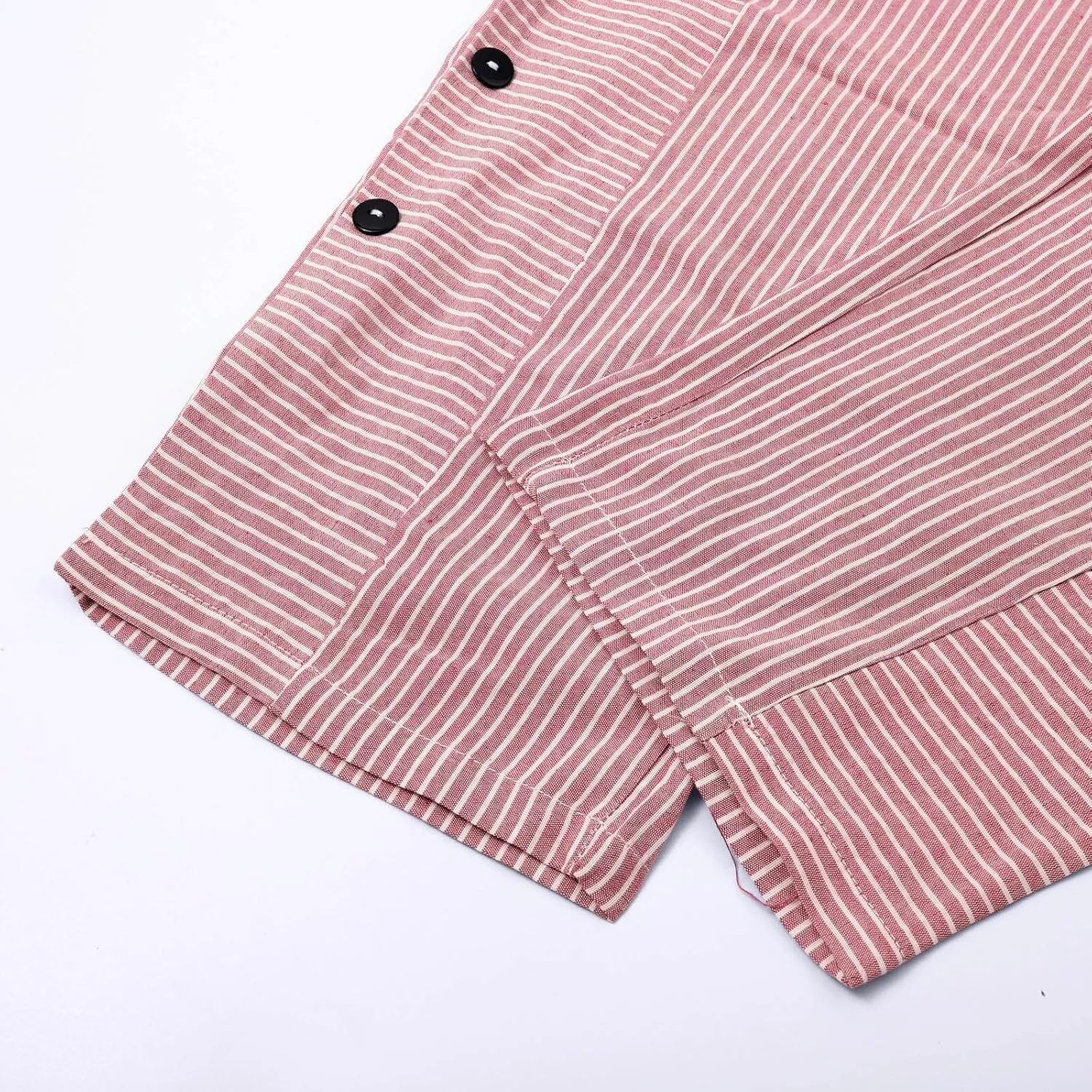 Striped Linen Pants for Women 2025 Summer High Waist Elastic Pants Comfy Side Button Trousers with Pockets