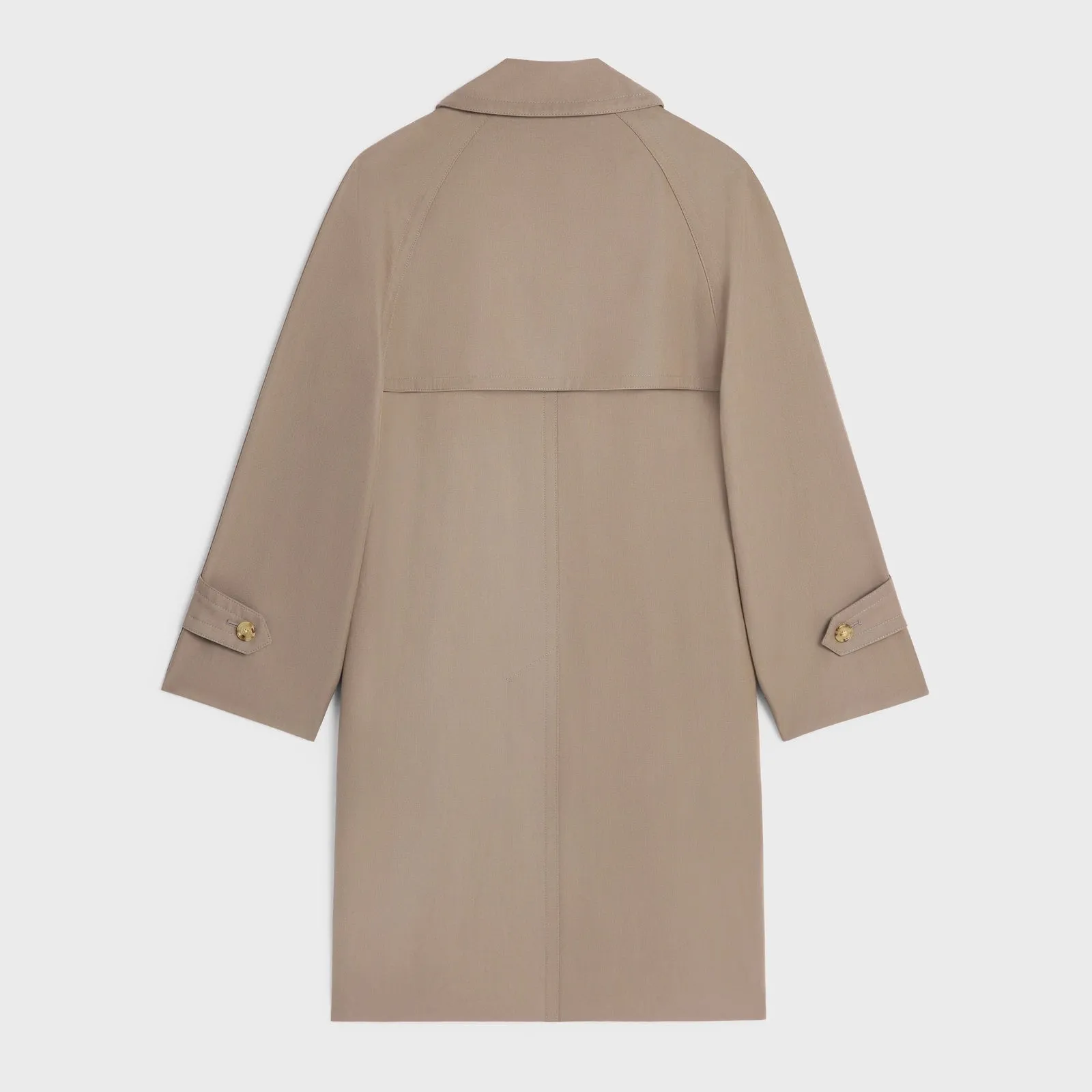 Trench Coat In Wool Gabardine And Cotton