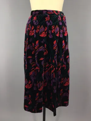 Vintage 1980s Floral Print Skirt / Weathervane