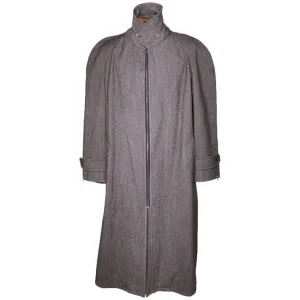 Vintage 1980s Moschino Mens Coat Wool Italian Trench Style Overcoat Size XL Long