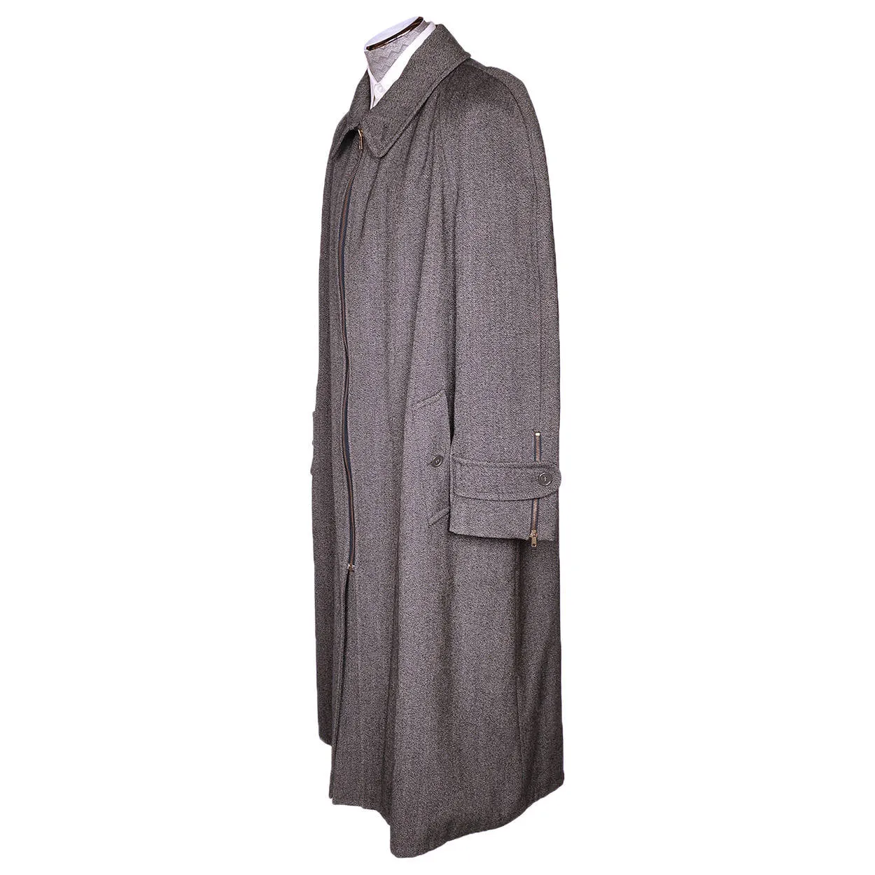 Vintage 1980s Moschino Mens Coat Wool Italian Trench Style Overcoat Size XL Long