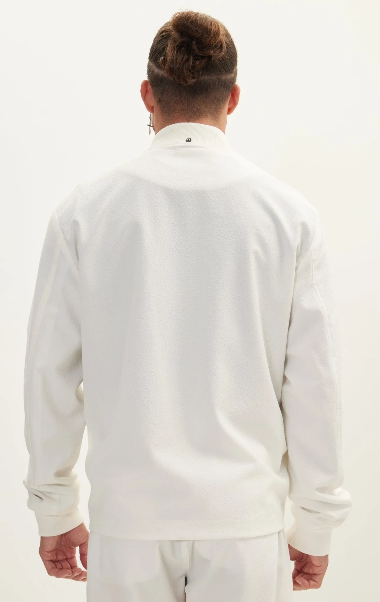 Waffle Stretch Beach Day Bomber Jacket - Off White