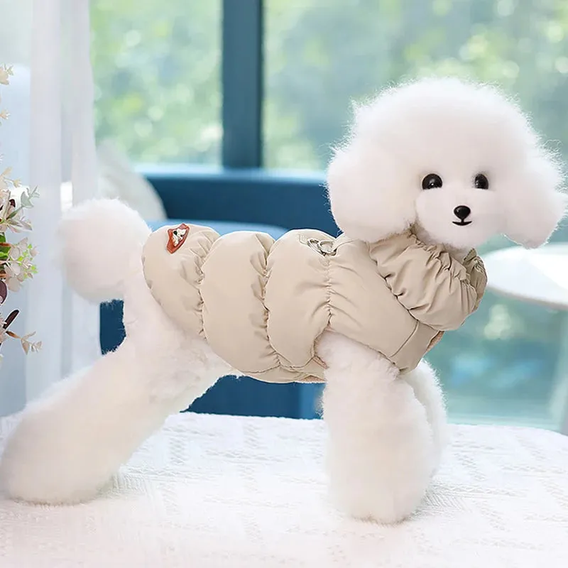 Warm Padded Dog Jacket with D-Ring Attachment