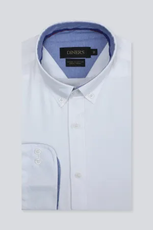 White Self Casual Shirt