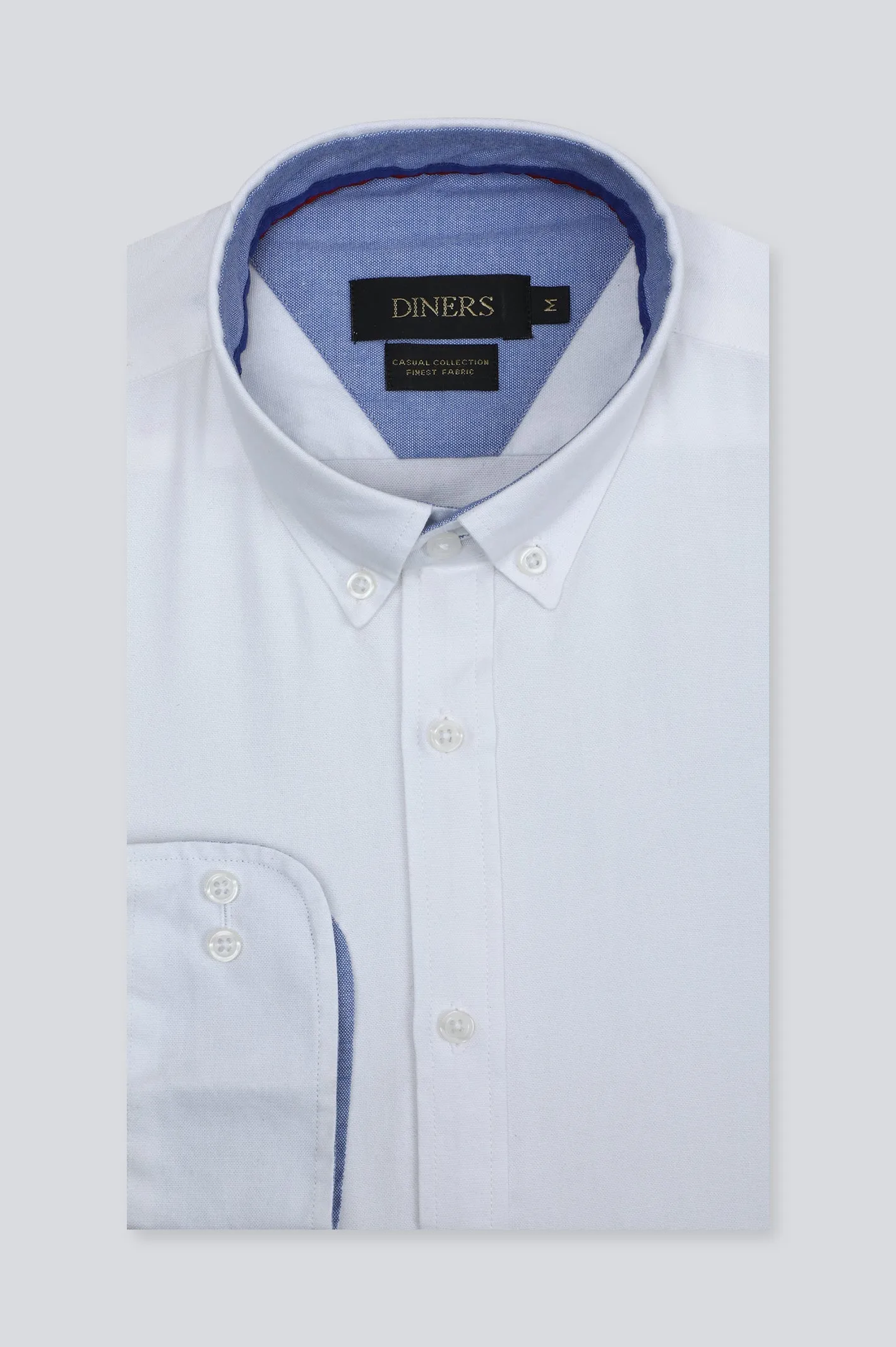 White Self Casual Shirt