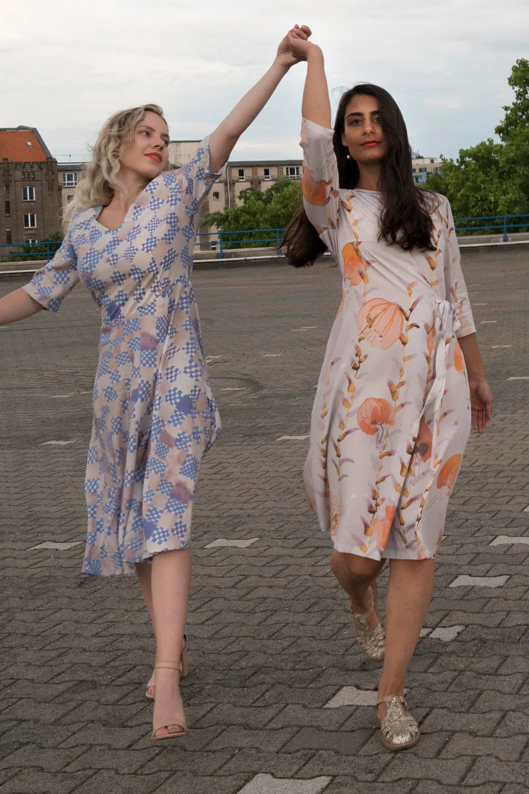 Wrap Dress Orange Jellyfish