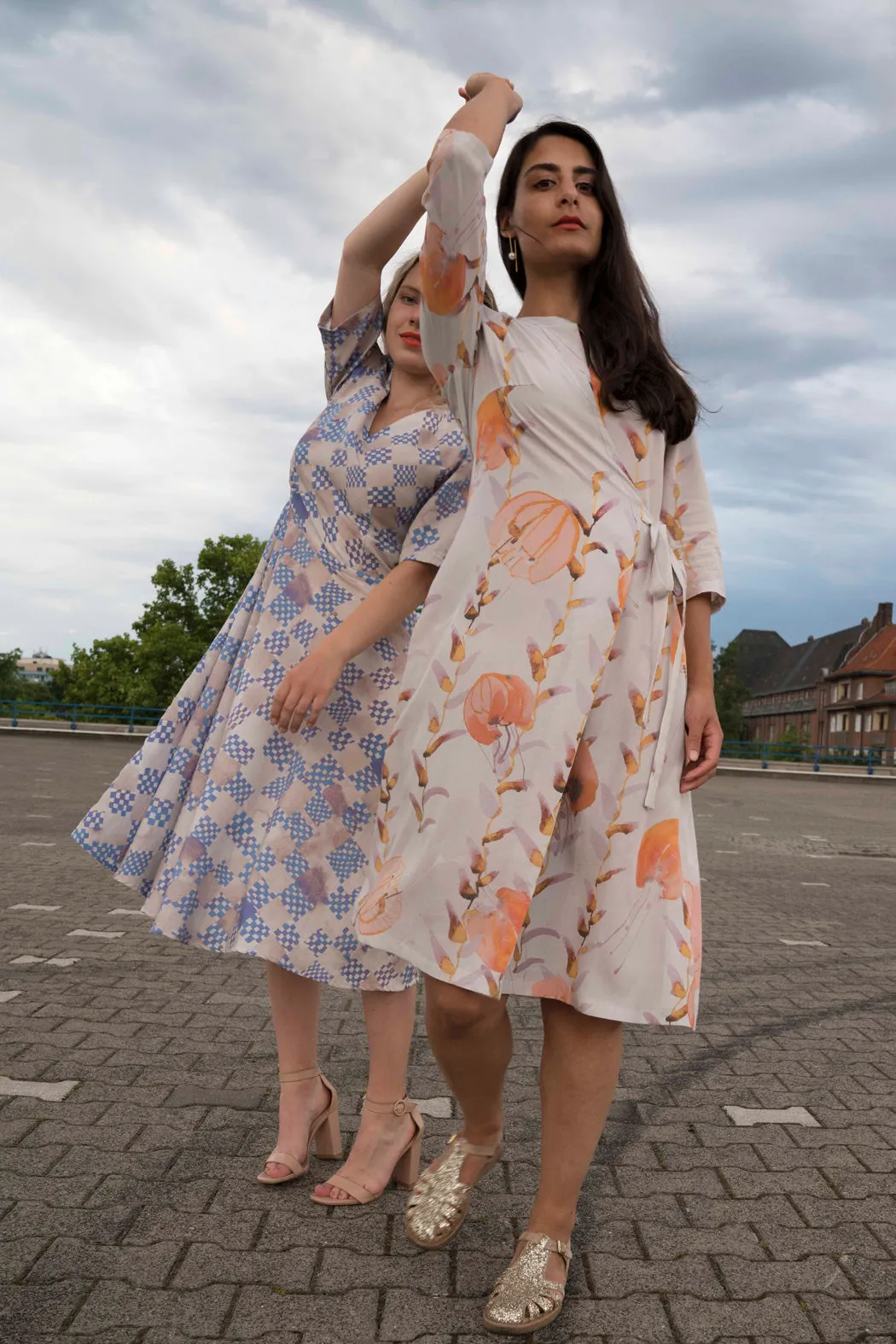 Wrap Dress Orange Jellyfish