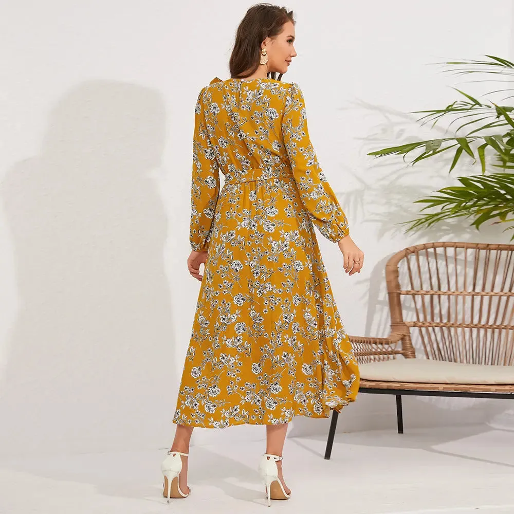 Yellow Floral Maxi Dress